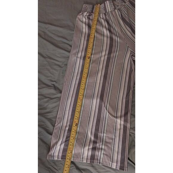 Chic Wide-Leg Striped Palazzo Pants Lightweight Flowy Fit Elastic Waist Girls L - Picture 8 of 8